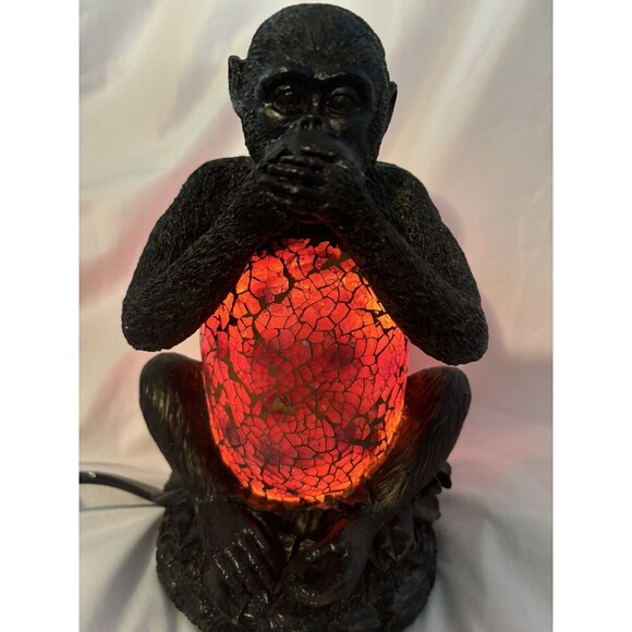 Speak No Evil Unique Monkey Gorilla Accent Lamp Nightlight Brand New (TLS1038C) - Picture 6 of 8